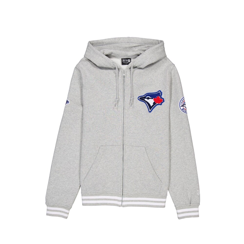 New Era Toronto Blue Jays Gray Logo Select Full-Zip Hoodie - Size XL